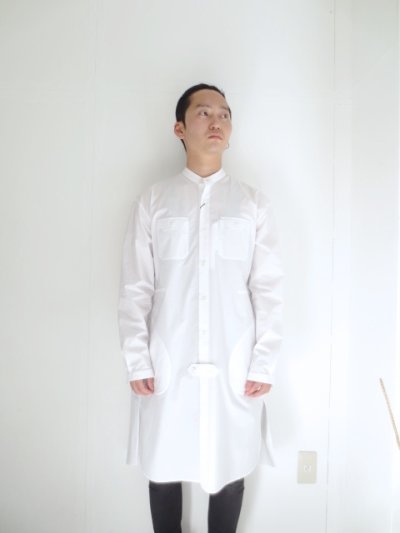 画像1: yoshio kubo / ノーカラースーパーロングシャツ[通常価格より40%off]