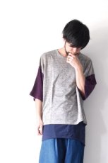 画像10: STOF / リネン配色リラックスTシャツ (10)