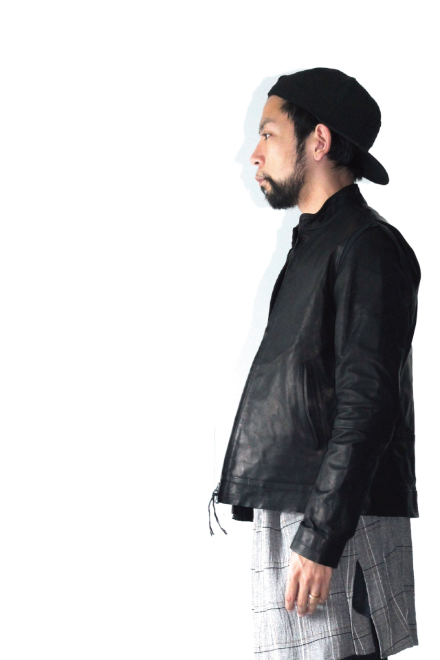 suzuki takayuki / レザーライダースブルゾン