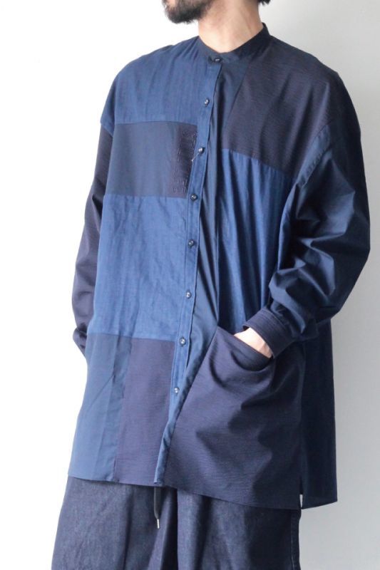 正規逆輸入品 stof 18SS STILL LIFE パッチワークシャツ ロング 