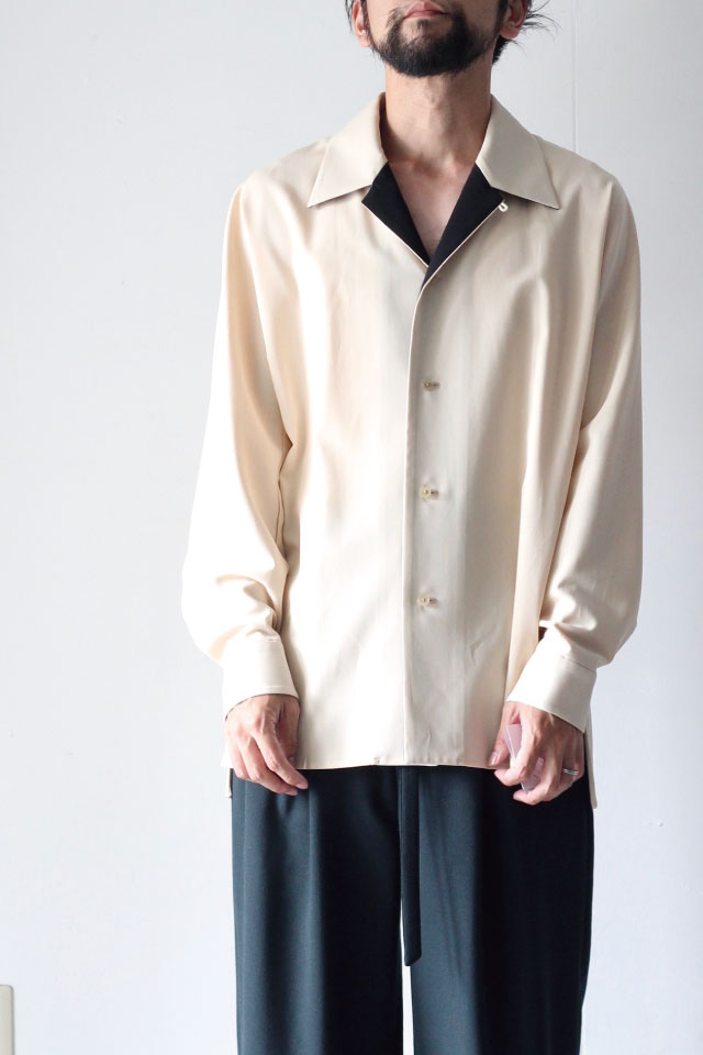 ETHOSENS(エトセンス) /TRICOTINE OPEN COLLARED SHIRT / E218-203