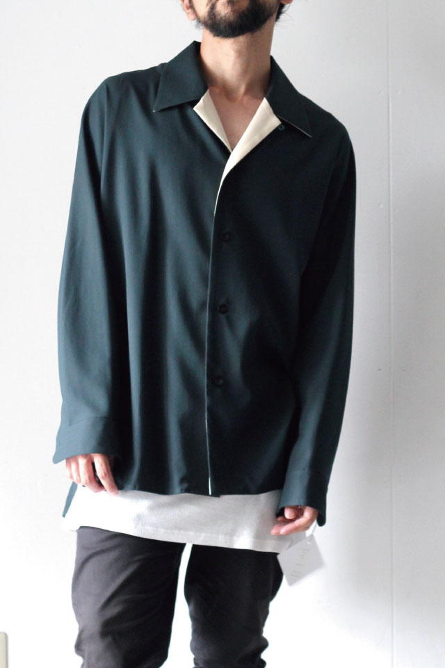 ETHOSENS(エトセンス) / TRICOTINE OPEN COLLARED SHIRT / E218-203