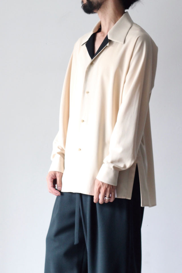 ETHOSENS(エトセンス) /TRICOTINE OPEN COLLARED SHIRT / E218-203