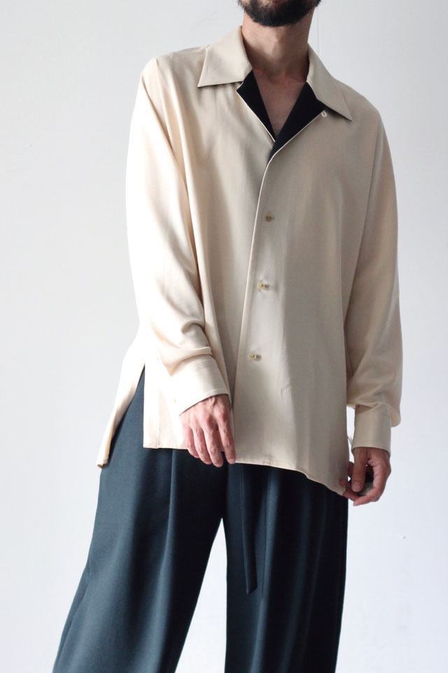 ETHOSENS(エトセンス) /TRICOTINE OPEN COLLARED SHIRT / E218-203