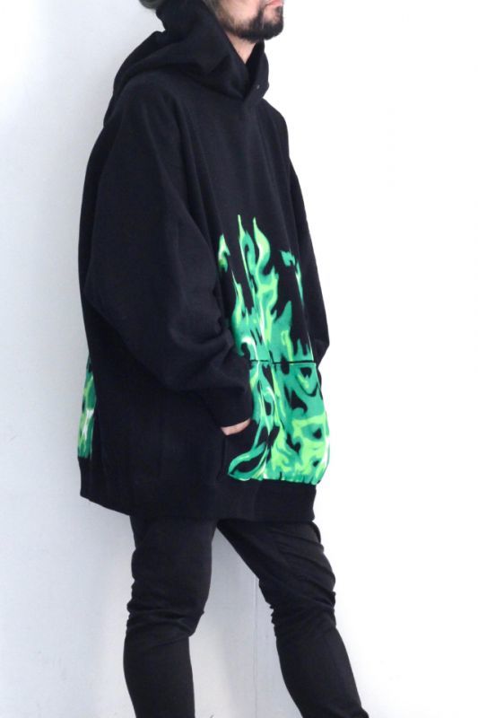 TENDER PERSON(テンダーパーソン) / プリントビッグフーディ:FLAME 男女兼用 HOODIE PETTERN FLAME PERSON_ TENDER パーカー