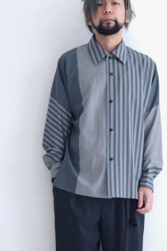 ETHOSENS(エトセンス) / PANEL STRIPE SHIRT / E119-302（パネル