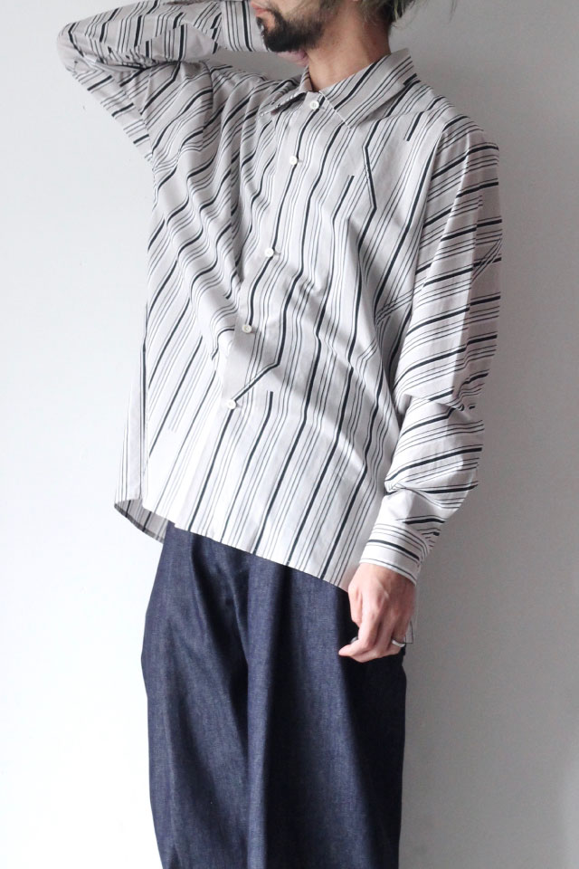 ETHOSENS(エトセンス) / TWIST STRIPE SHIRT / E119-203（ストライプ