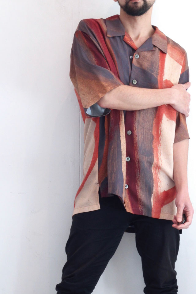 soe(ソーイ) / 総柄ハーフスリーブシャツ<H/S OPEN COLLAR SHIRT