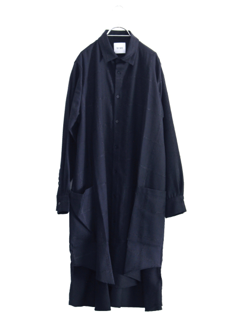 SISE(シセ) / ジャカードロングシャツ:JACQUARD LONG SHIRT[19AW-SH-03