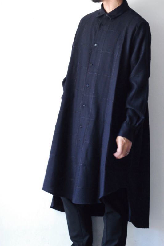 SISE(シセ) / ジャカードロングシャツ:JACQUARD LONG SHIRT[19AW-SH-03