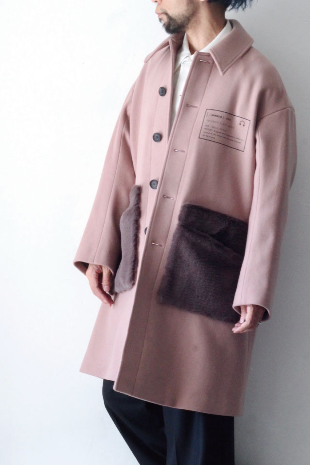 LIBERUM(リベルム) / FUR POKECT STAIN CALLOR COAT / 2019AW-CO02 LIBERUM(リベルム) / FUR POKECT STAIN CALLOR COAT / 2019AW-CO02