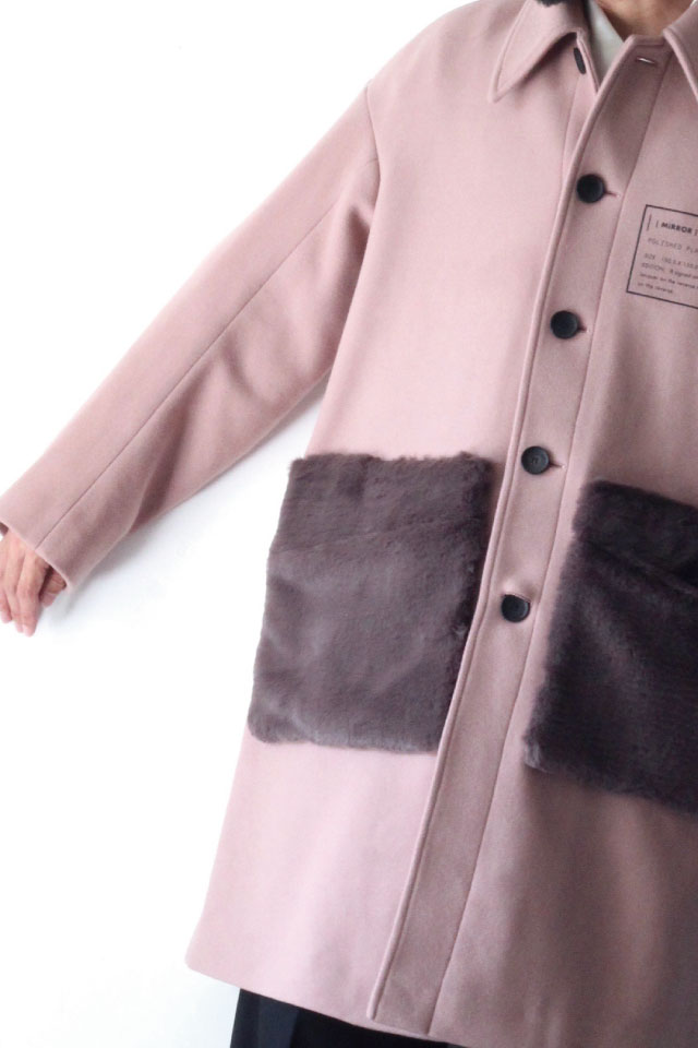 LIBERUM(リベルム) / FUR POKECT STAIN CALLOR COAT / 2019AW-CO02 LIBERUM(リベルム) / FUR POKECT STAIN CALLOR COAT / 2019AW-CO02