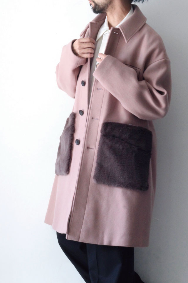 LIBERUM(リベルム) / FUR POKECT STAIN CALLOR COAT / 2019AW-CO02 LIBERUM(リベルム) / FUR POKECT STAIN CALLOR COAT / 2019AW-CO02