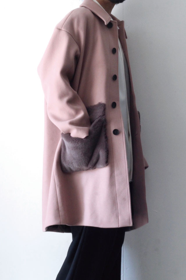 LIBERUM(リベルム) / FUR POKECT STAIN CALLOR COAT / 2019AW-CO02 LIBERUM(リベルム) / FUR POKECT STAIN CALLOR COAT / 2019AW-CO02