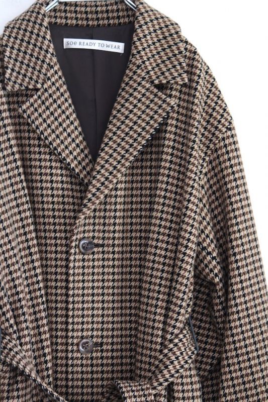 soe(ソーイ) / ベルテッドコート<BELTED HOUNDSTOOTH COAT / 1203-90 