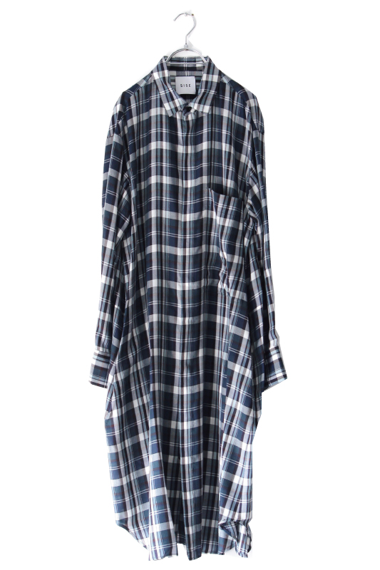 SISE(シセ) / ロングチェックシャツ:LONG CHECK SHIRT[20SS-SZ-SH-07