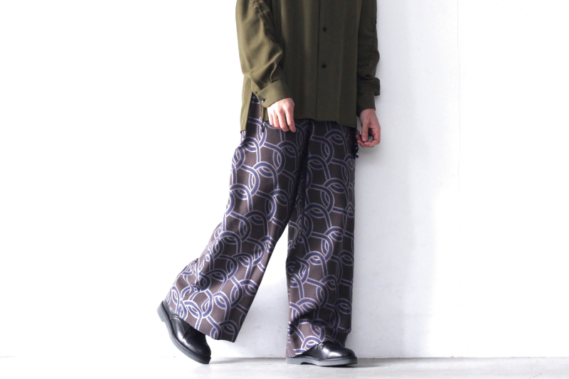 ETHOSENS(エトセンス) /ROPE PATTERN WIDE TROUSERS / E120-706（総柄 