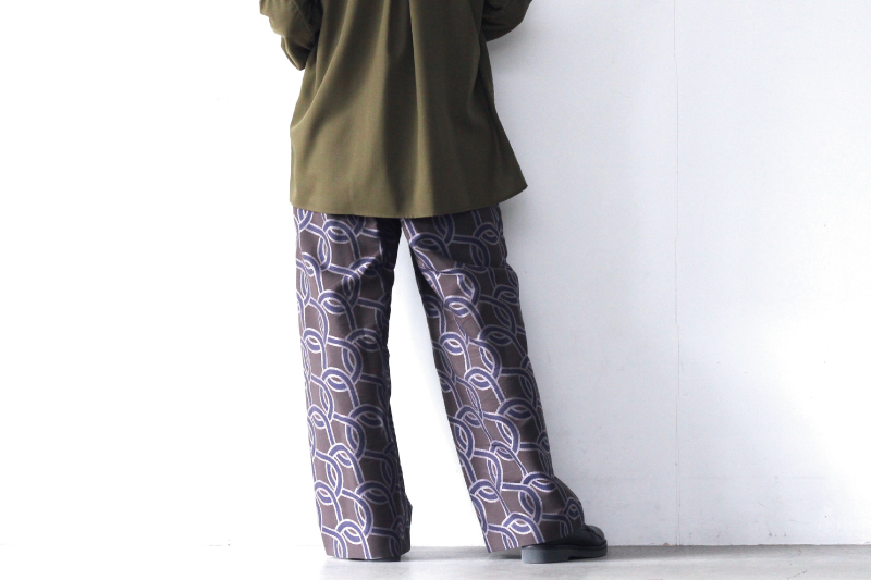 ETHOSENS(エトセンス) /ROPE PATTERN WIDE TROUSERS / E120-706（総柄 