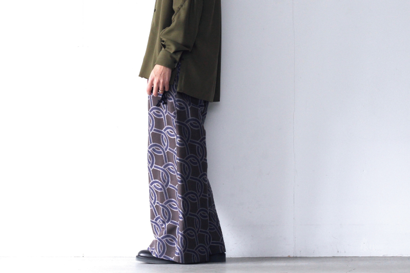 ETHOSENS(エトセンス) /ROPE PATTERN WIDE TROUSERS / E120-706（総柄 