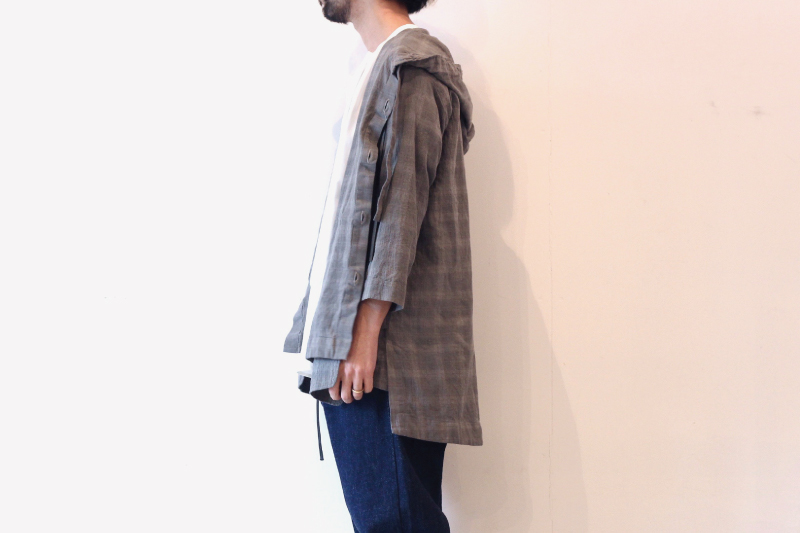 A.F ARTEFACT / チェックフーディシャツ（DYED CHECK HOODIE SHIRT 
