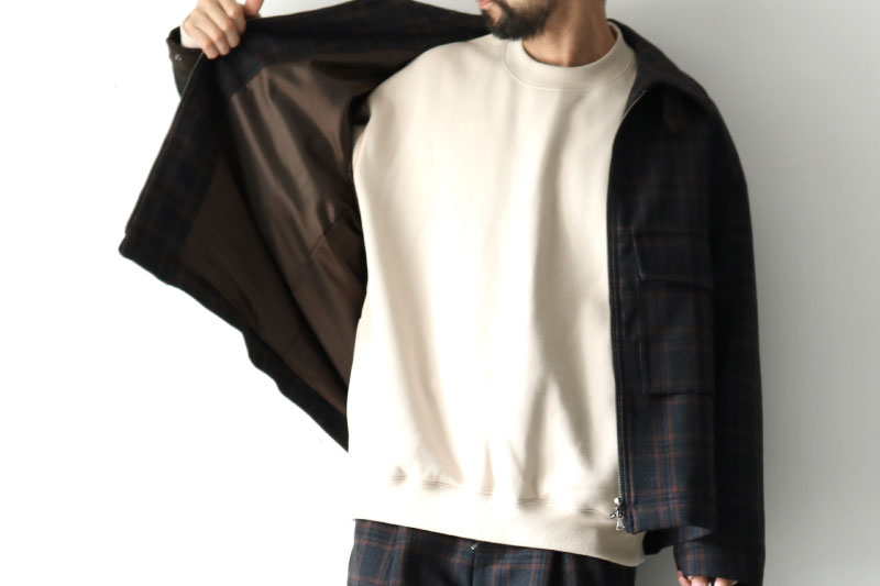 TAUPE[トープ] / ショートジップブルゾン(MELANGE WOOL ZIP BLOUSON