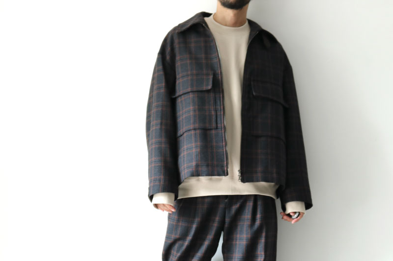 TAUPE[トープ] / ショートジップブルゾン(MELANGE WOOL ZIP BLOUSON