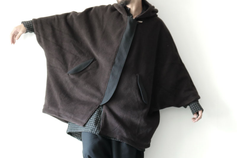 storama fleece mods poncho coat M モッズコート-