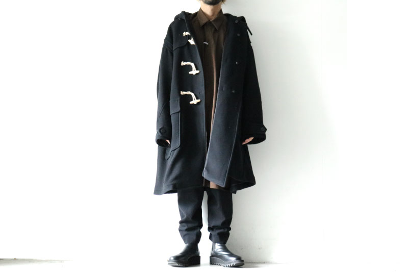 yoshiokubo ヨシオクボ 20AW TWIST DUFFLE COAT ツイストダッフルコート ブラック 3