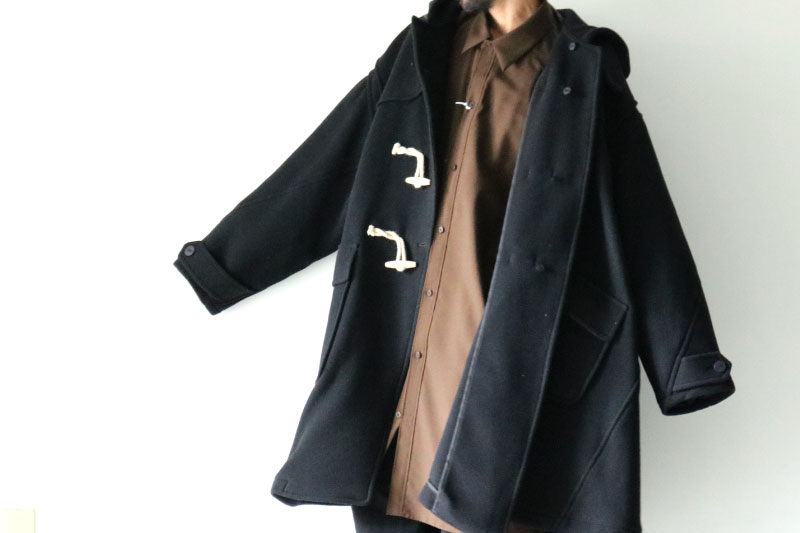 yoshiokubo ヨシオクボ 20AW TWIST DUFFLE COAT ツイストダッフルコート ブラック 3