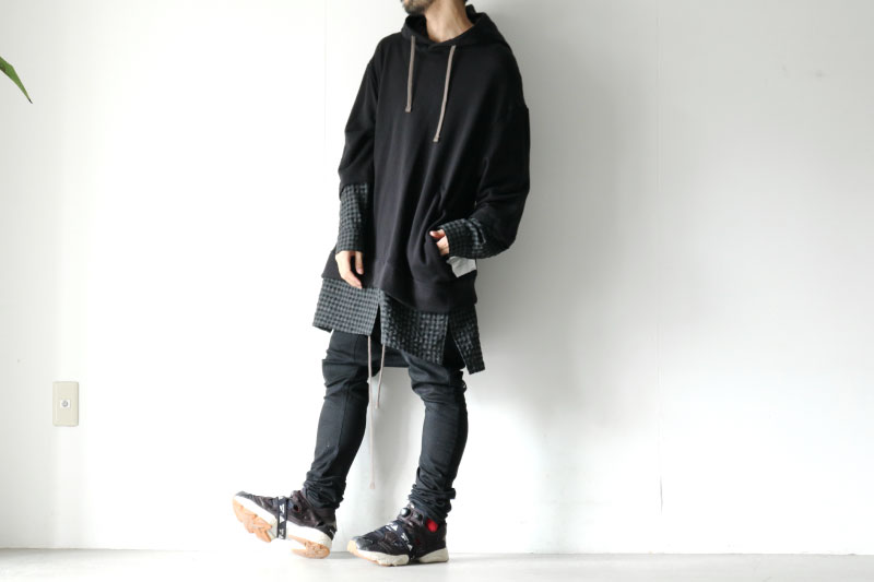 A.F ARTEFACT / レイヤードフーディ（CHECK SHIRT COMBI BIG HOODIE 