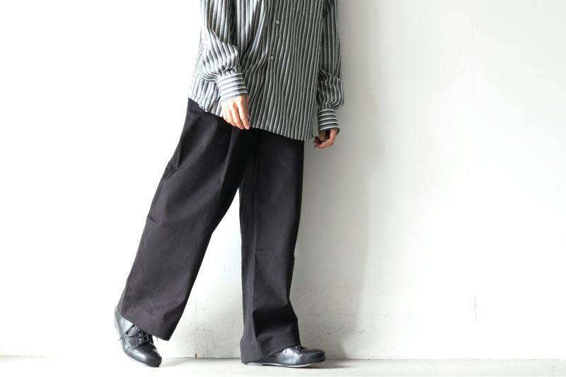 STUDIO NICHOLSON(スタジオニコルソン) / PEACHED COTTON TWILL VOLUME 激安店 PEACHED COTTON TWILL VOLUME PLEAT PANTS スラックス
