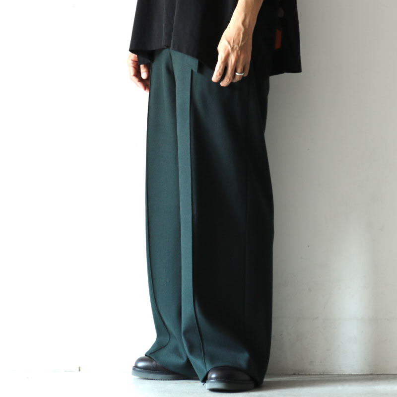 ethosens エトセンス ベルトワイドスラックス グリーン | vlamor.com