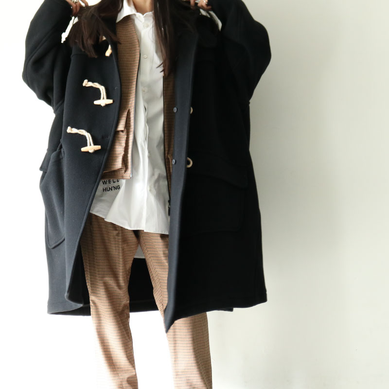 yoshiokubo ヨシオクボ 20AW TWIST DUFFLE COAT ツイストダッフルコート ブラック 3