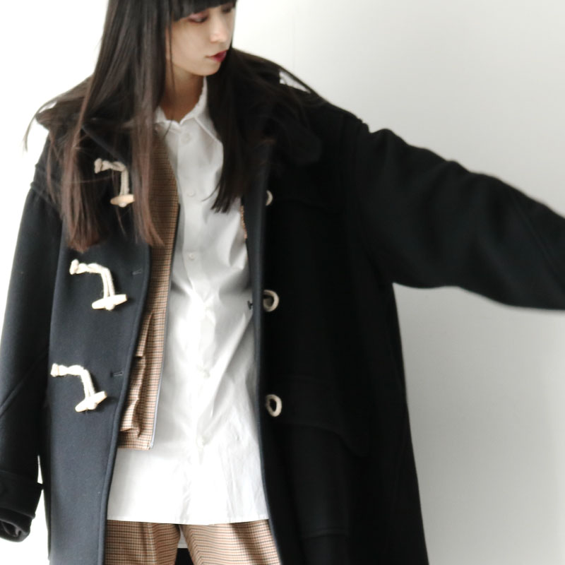 yoshiokubo ヨシオクボ 20AW TWIST DUFFLE COAT ツイストダッフルコート ブラック 3