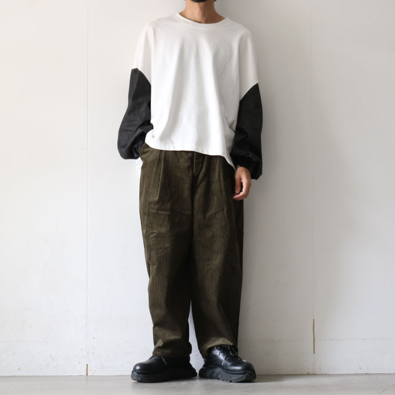 スズキタカユキ　wide legged pantsⅡ[nude stripe]