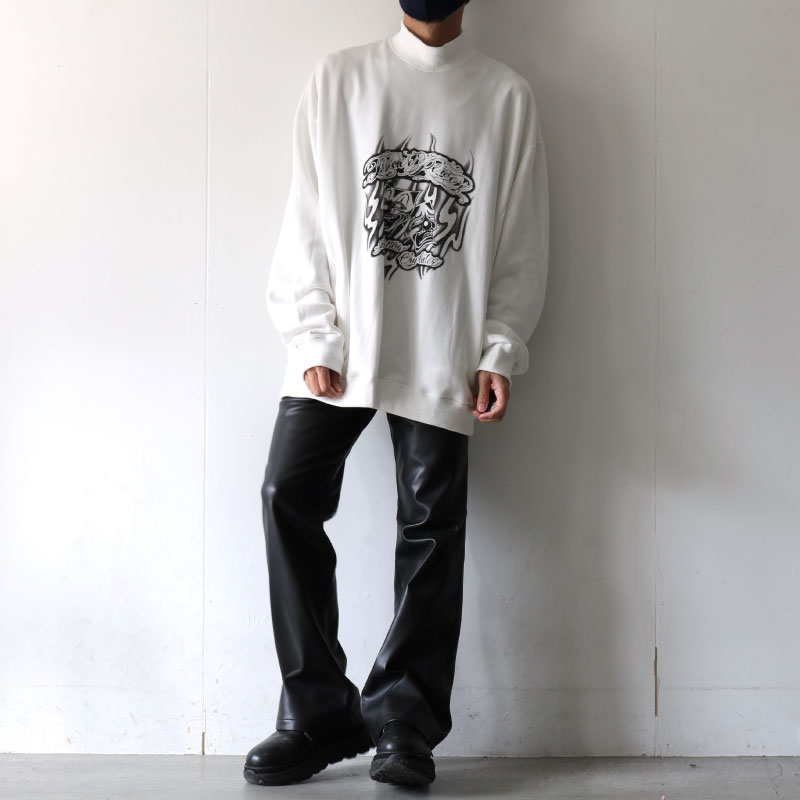 TENDER PERSON テンダーパーソン 23SS LOGO MOCKNECK TEE ロゴ モックネック Tシャツ カーキ Size 4