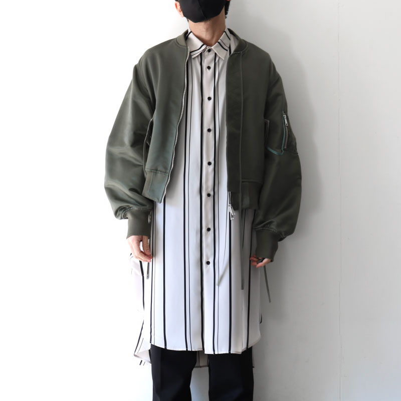 SISE(シセ) / ストライプロングシャツ：LONG SHIRTS[22SS-NS-SH-01]の 