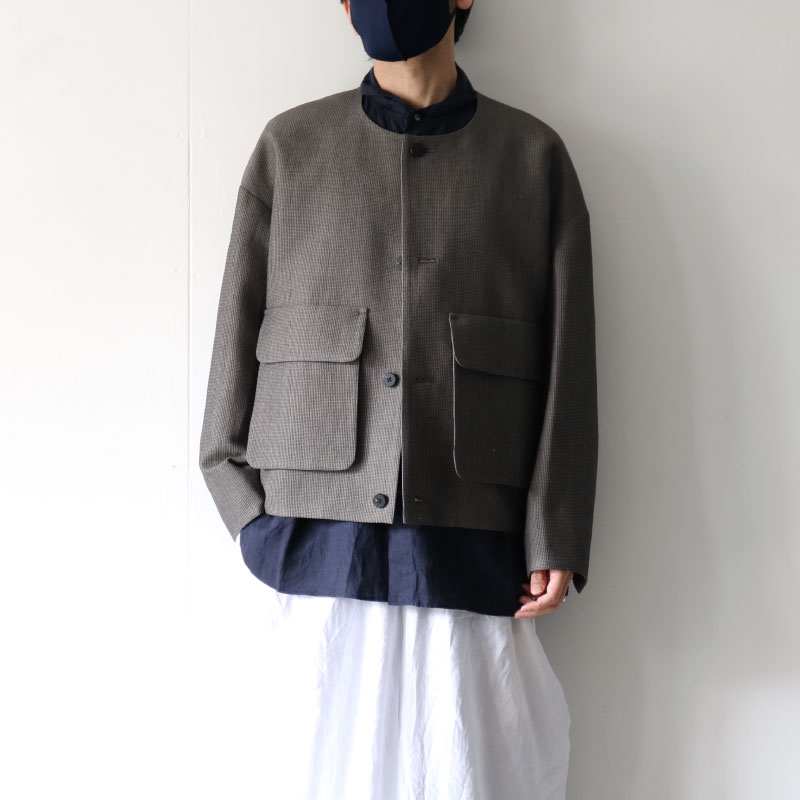 ETHOSENS(エトセンス) / COLLARLESS BLOUSON / 5E122-44（カラーレス