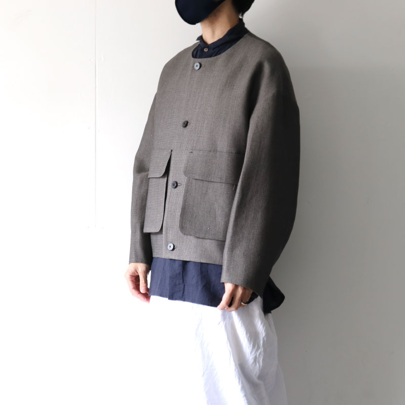 ETHOSENS(エトセンス) / COLLARLESS BLOUSON / 5E122-44（カラーレス