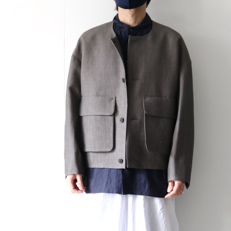 ETHOSENS(エトセンス) / COLLARLESS BLOUSON / 5E122-44（カラーレス