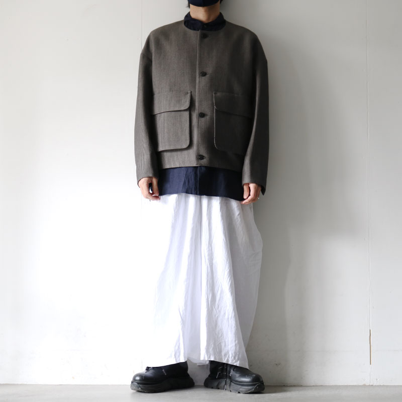 ETHOSENS(エトセンス) / COLLARLESS BLOUSON / 5E122-44（カラーレス