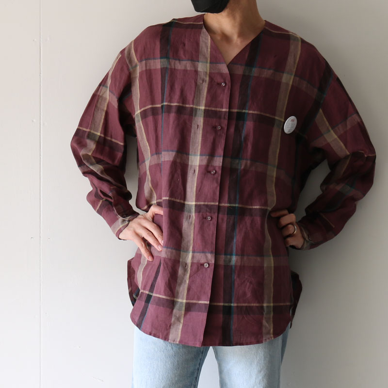 STOF(ストフ) / チェックシャツ（LINEN CHECK SHIRT[SF22SS-06]）の