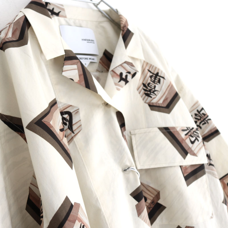 yoshio kubo(ヨシオクボ) / 総柄シャツ(SHOGI OPEN COLLAR SHIRT