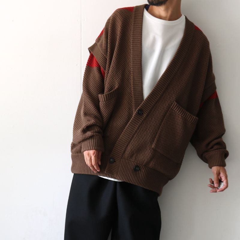 TAUPE[トープ] /ワッフルニットカーディガン（RAHBEN WAFFLE KNIT