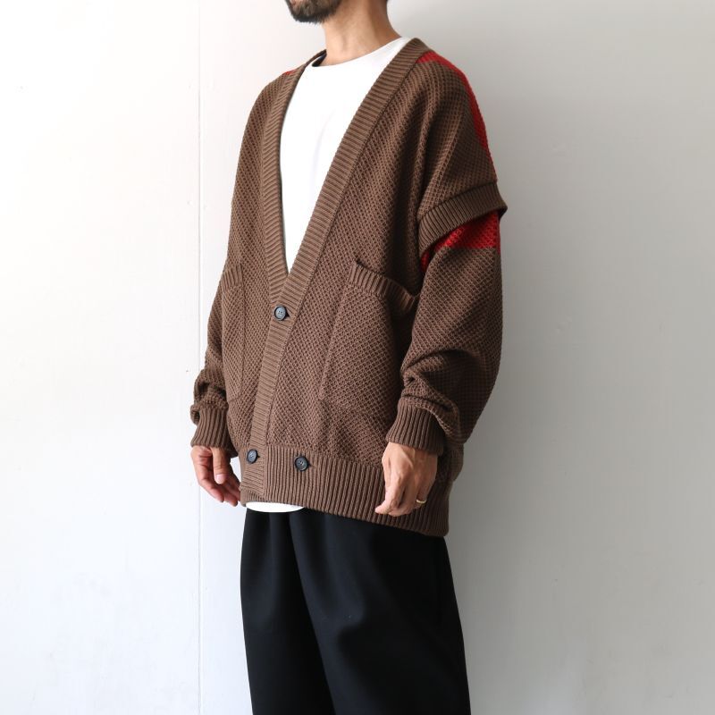 TAUPE[トープ] /ワッフルニットカーディガン（RAHBEN WAFFLE KNIT