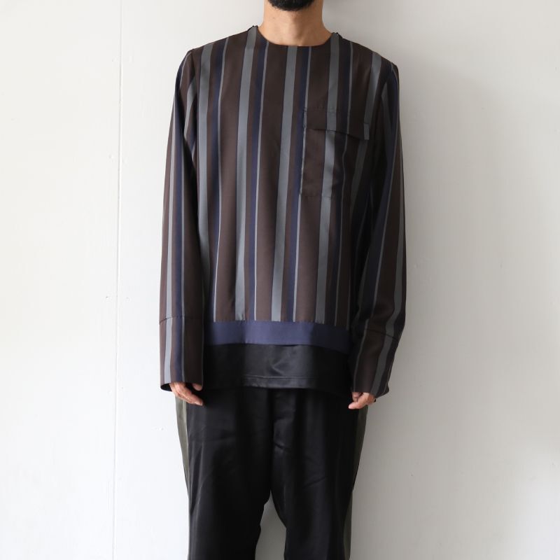 SISE(シセ) / レイヤードプルオーバー：MULTI STRIPE LAYERED TOP[22AW 