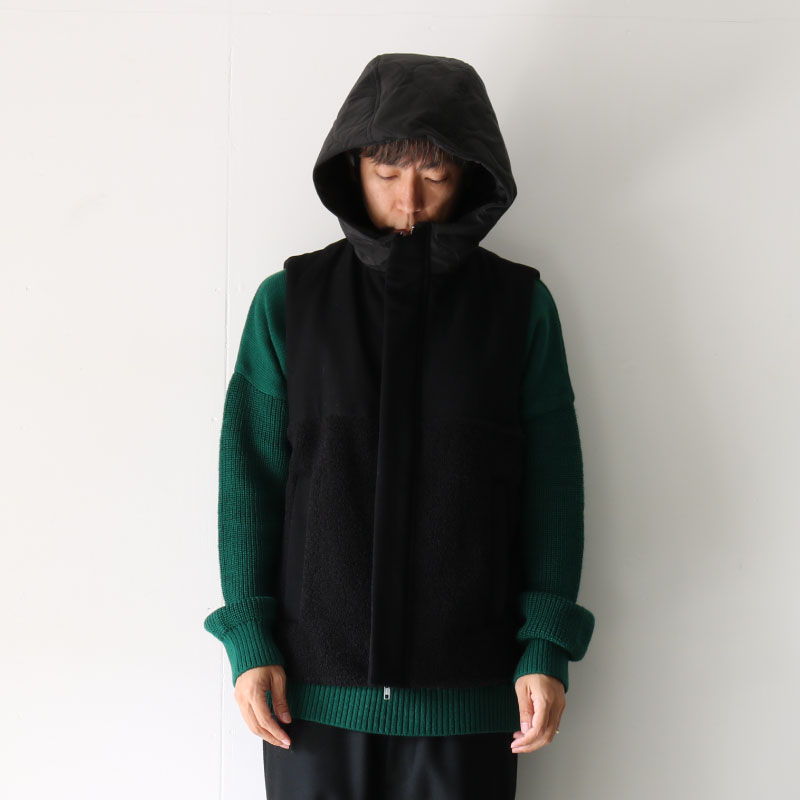 SISE(シセ) / フーディベスト：HOODIE VEST[22AW-NA-BL-06]の通販