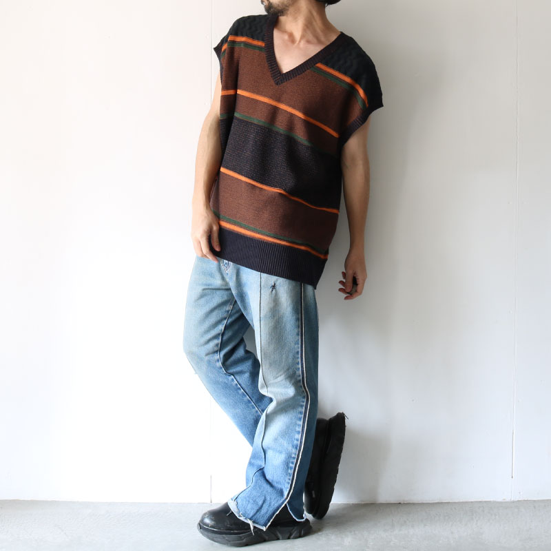COGNOMEN(コグノーメン)/スリートーンニットベスト(THREE-TONE KNIT